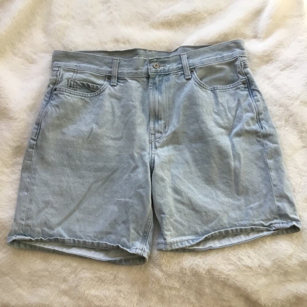 Old Navy Light Blue High-Rise Slouchy Straight Shorts